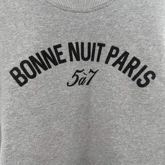 Cinq à Sept Blaise Bonne Nuit Paris Sweatshirt Grey‎ XS Women's Cotton Raw Hem - Picture 4 of 10